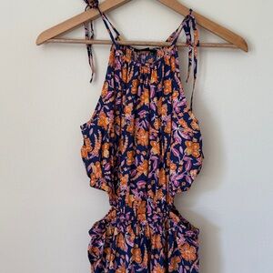 J. Crew Harbor side-cutout dress in painted block print